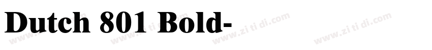 Dutch 801 Bold字体转换